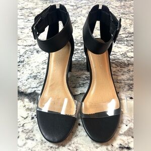 Elegant Black and Clear Women's Chunky Heels